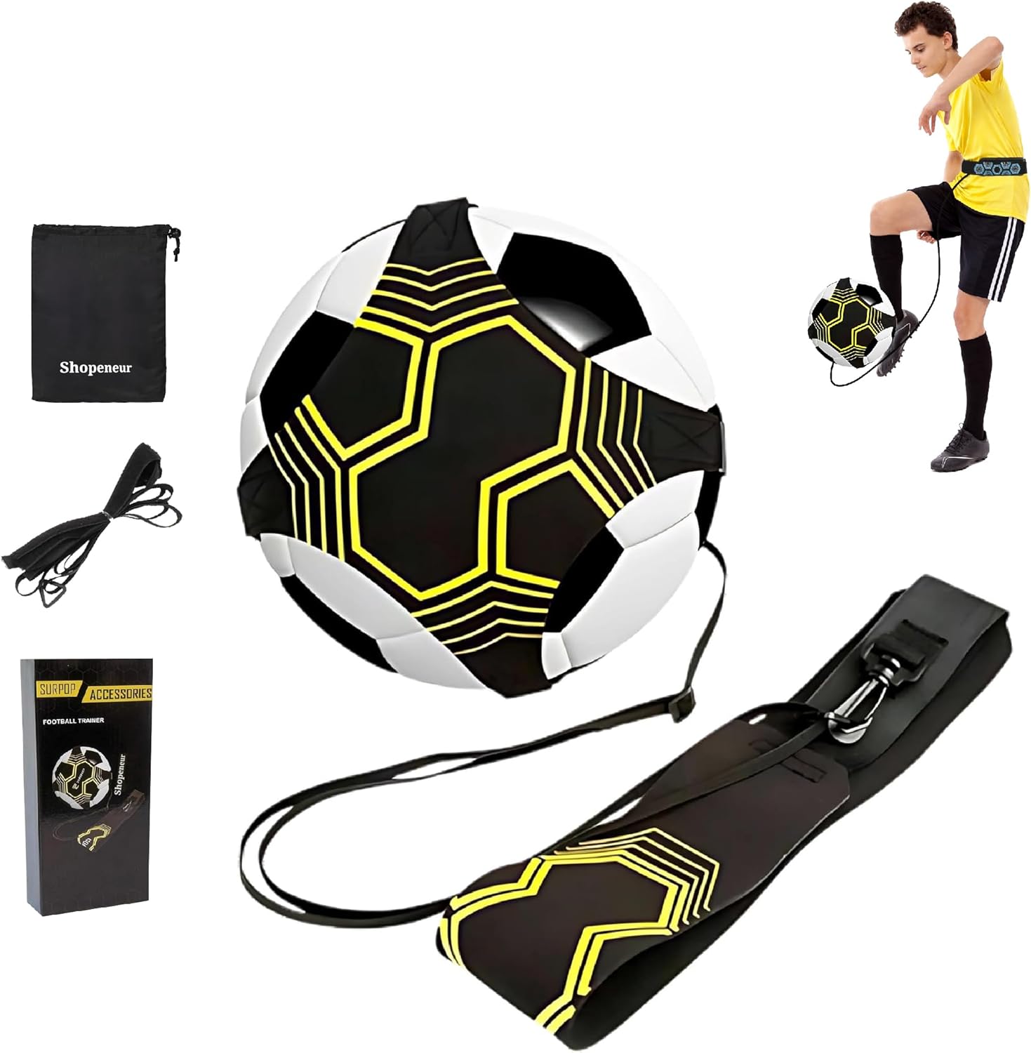 Soccer, Volleyball & Rugby Trainer with Adjustable Waist Belt