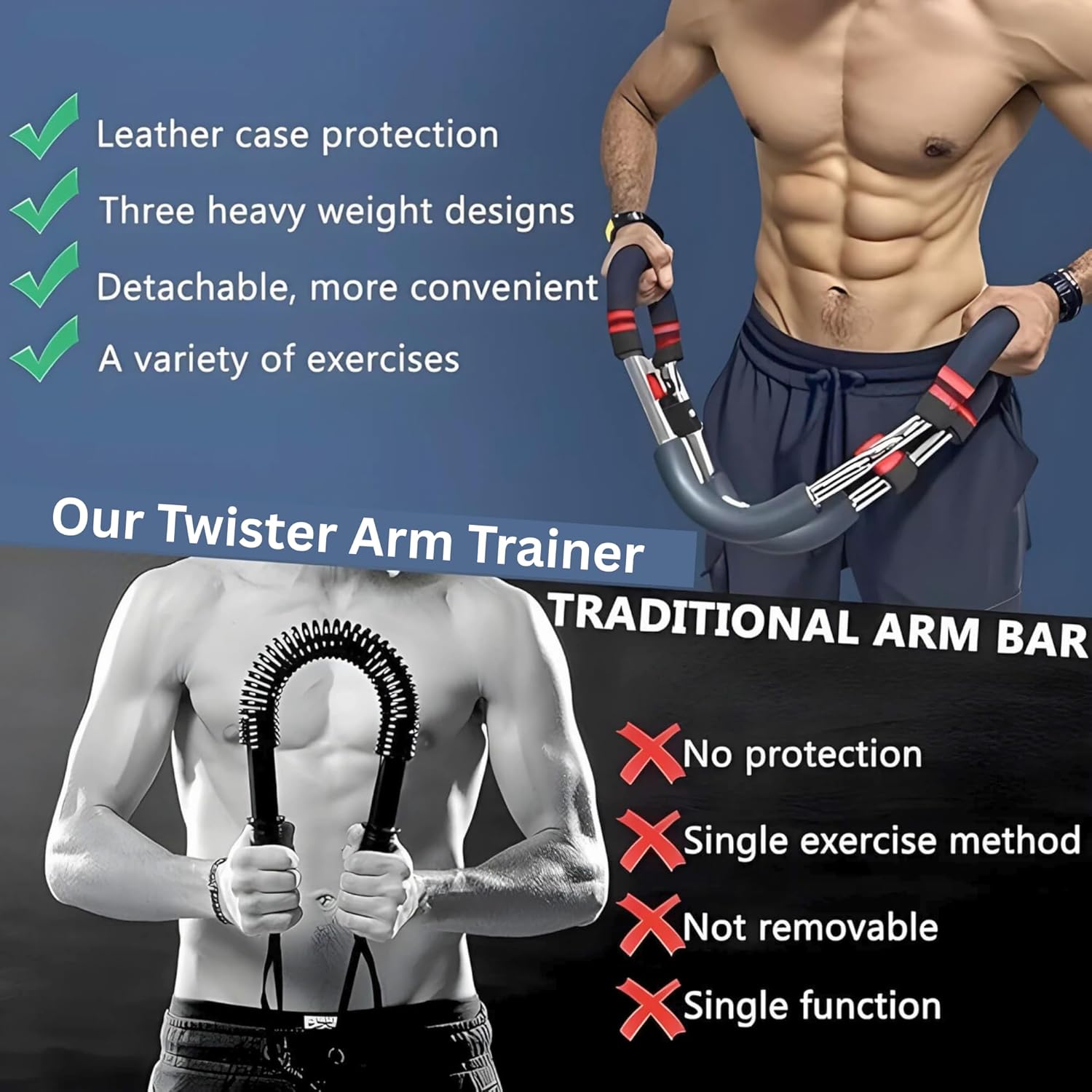 Adjustable Twister Arm Trainer, 60-110lb Chest & Arm Workout Tool