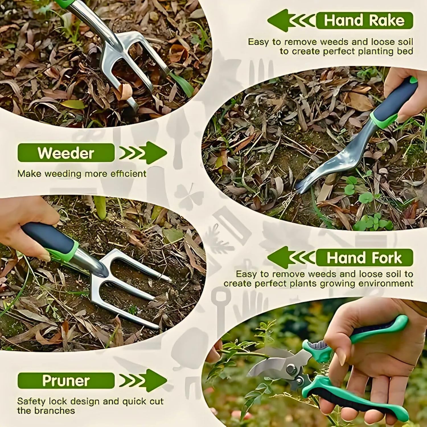 8-Piece Gardening Tool Set with Tote Bag