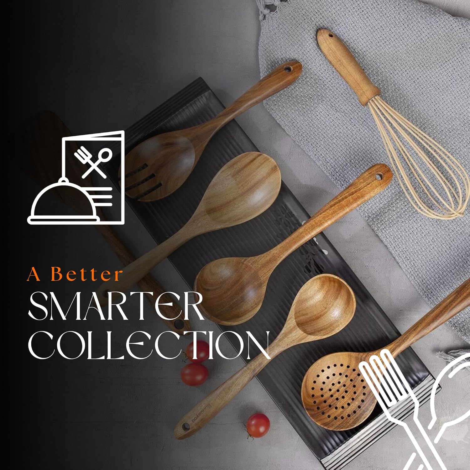 Wooden Spoons, 10 pcs Wooden Utensils for Cooking