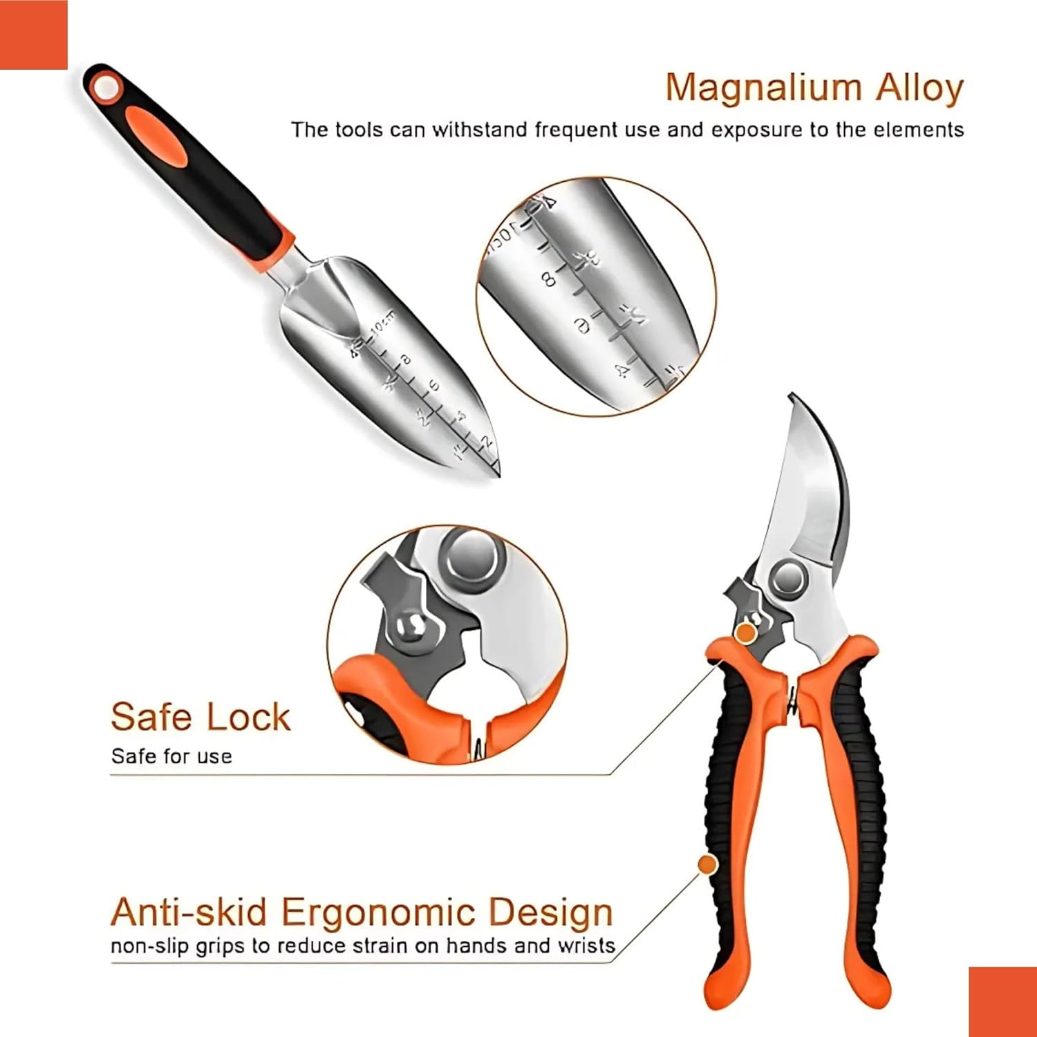 12-Piece Stainless Steel Garden Tools Set with Tote