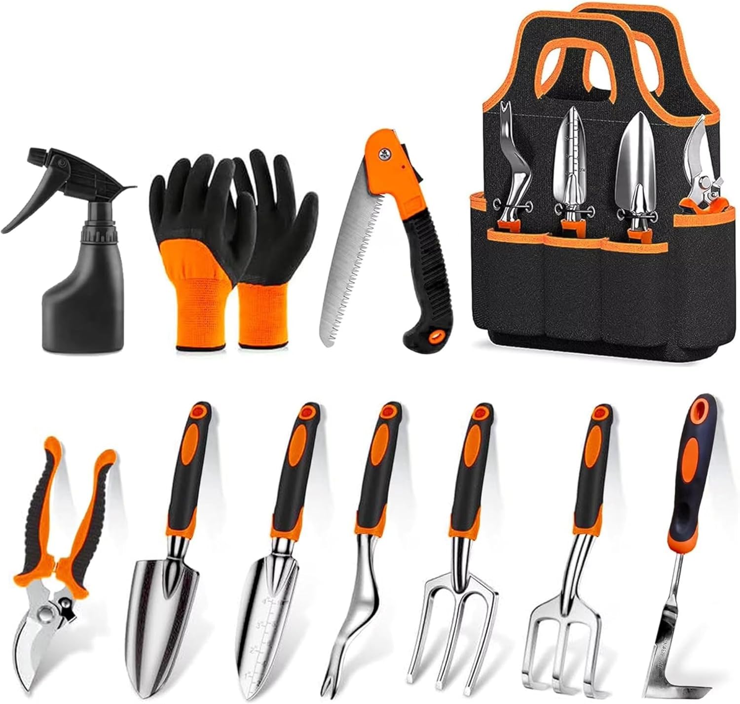 12-Piece Stainless Steel Garden Tools Set with Tote
