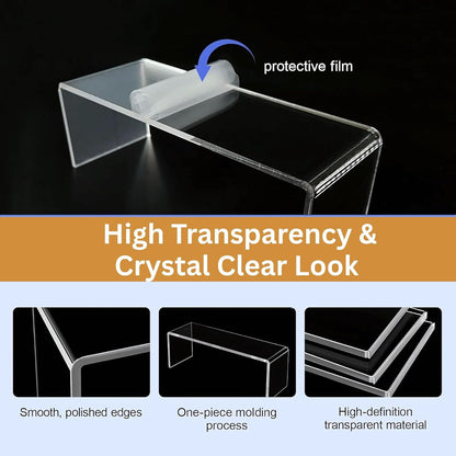 Clear Acrylic Display Risers, 5-Tiered Set of 10