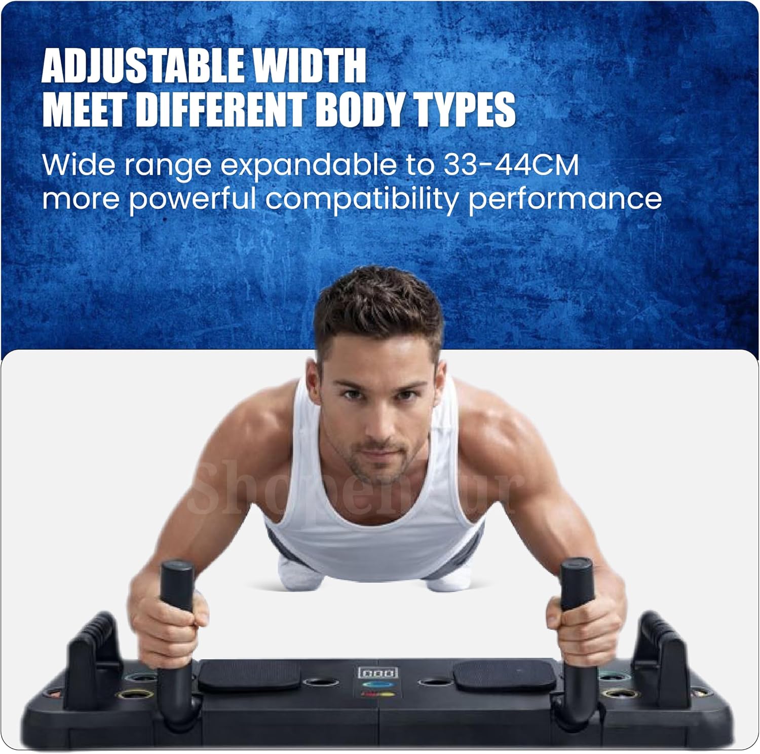 Foldable Push Up Board with Resistance Bands & Timer