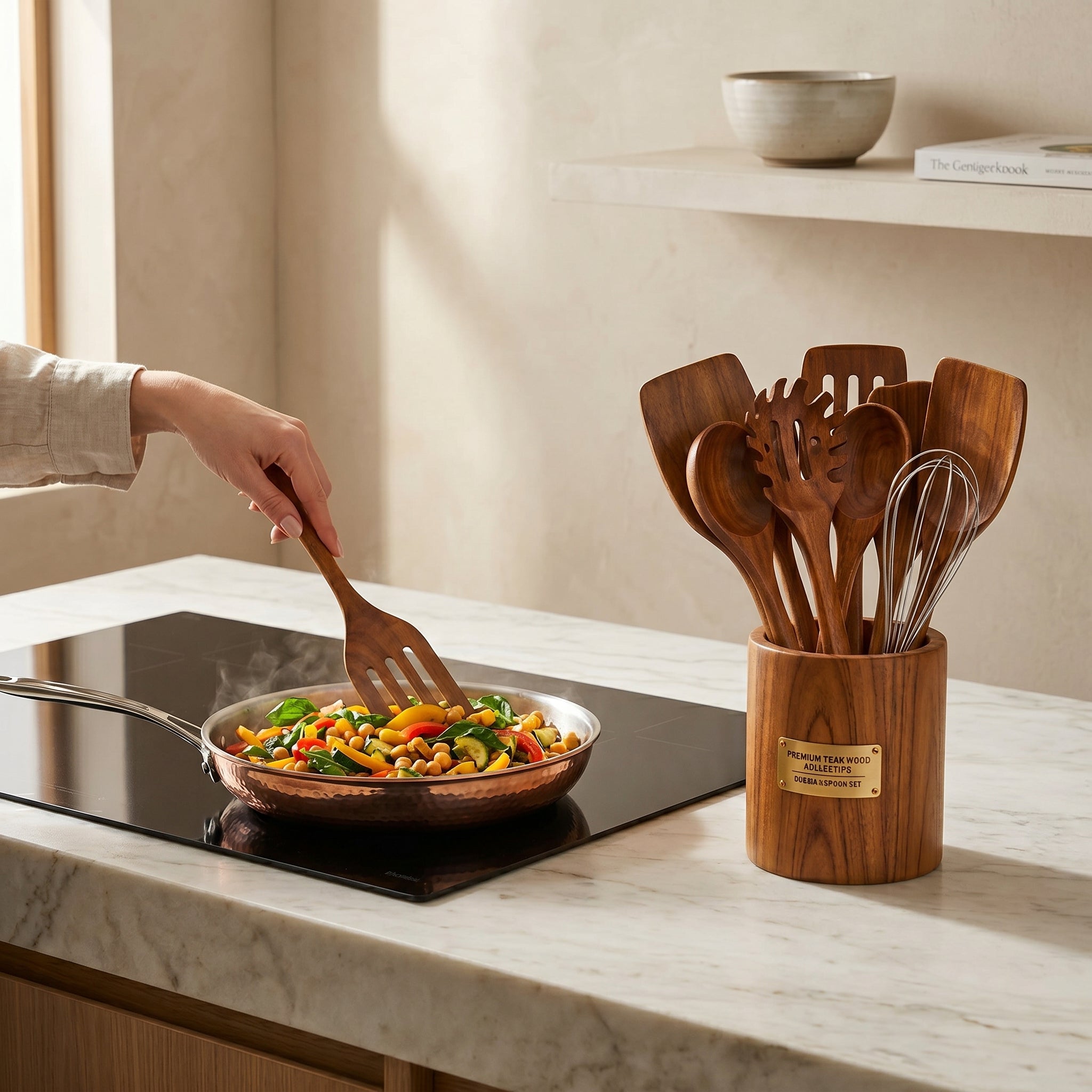 Wooden Spoons, 10 pcs Wooden Utensils for Cooking